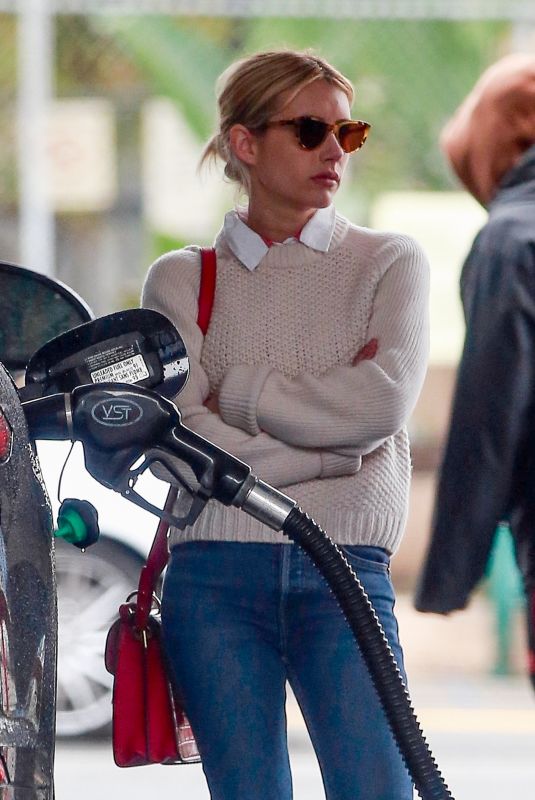 EMMA ROBERTS at a Gas Station in Los Angeles 03/13/2020