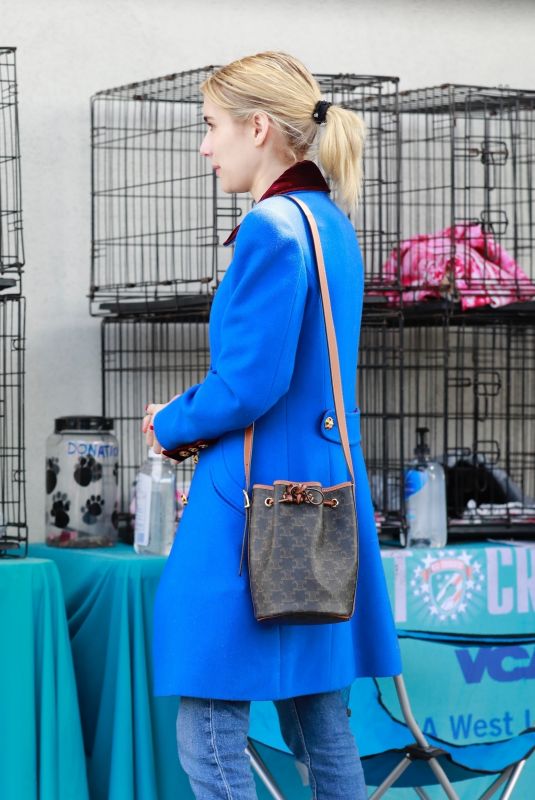 EMMA ROBERTS at Cat Adoption Booth in Los Angeles 03/01/2020
