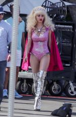 EMMY ROSSUM on the Set of Angelyne in Los Angeles 03/05/2020