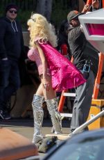 EMMY ROSSUM on the Set of Angelyne in Los Angeles 03/05/2020