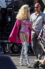 EMMY ROSSUM on the Set of Angelyne in Los Angeles 03/05/2020