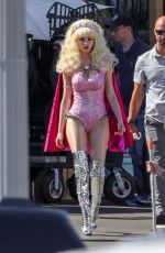 EMMY ROSSUM on the Set of Angelyne in Los Angeles 03/05/2020