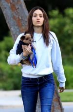 EMMY ROSSUM Out with Her Dog in Beverly Hills 03/30/2020