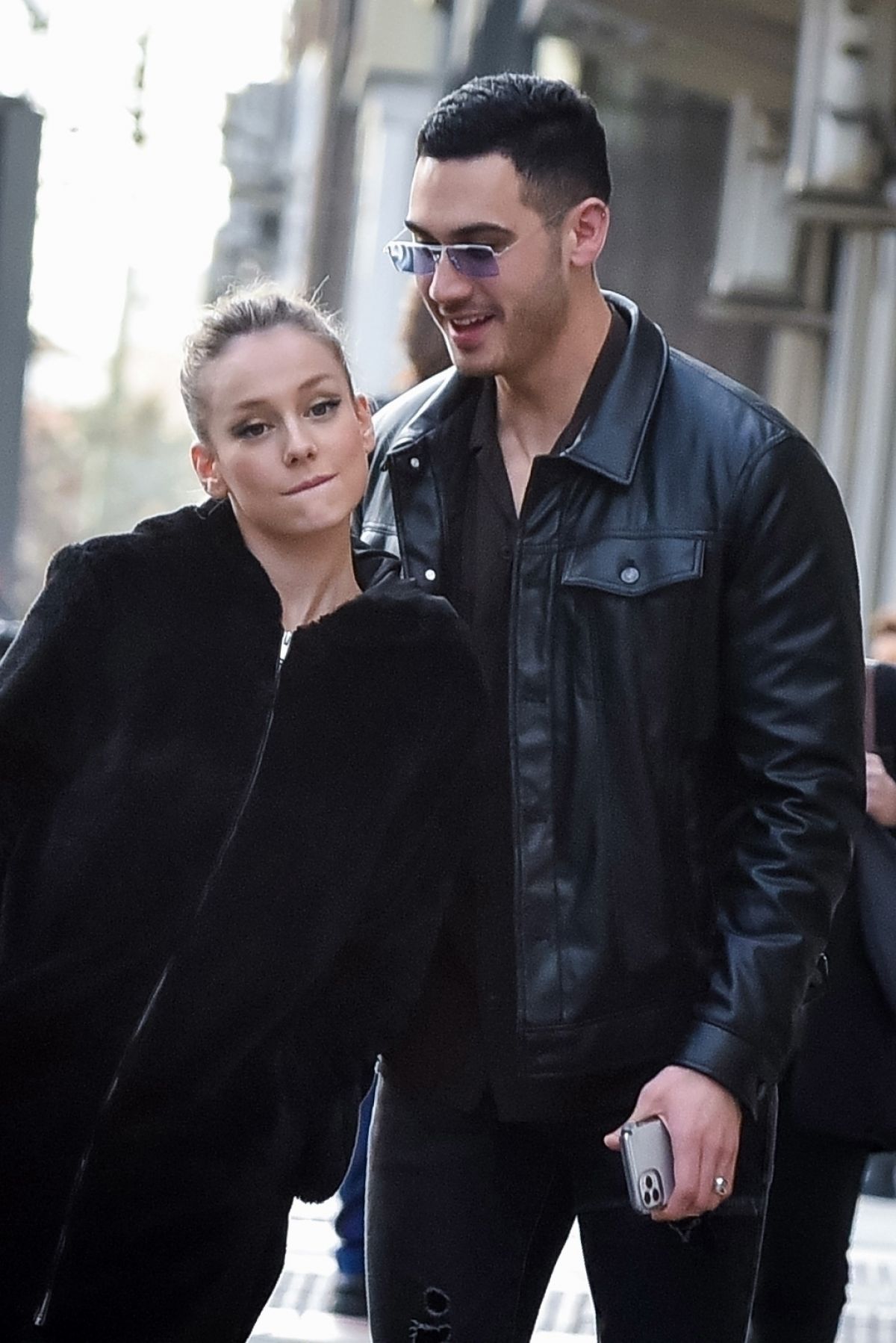 ESTER EXPOSITO and Alejandro Speitzer Out in Madrid 02/29/2020.