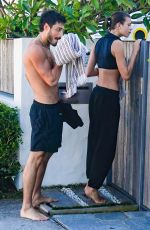 GEORGIA FOWLER and Nathan Dalah Have a Break from Coronavirus Isolation in Bondi 03/18/2020