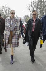 GIGI and BELLA HADID Arrives at Miu Miu Fashion Show at PFW in Paris 03/03/2020