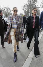 GIGI and BELLA HADID Arrives at Miu Miu Fashion Show at PFW in Paris 03/03/2020