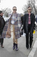 GIGI and BELLA HADID Arrives at Miu Miu Fashion Show at PFW in Paris 03/03/2020