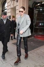 GIGI HADID Leaves Her Hotel in Paris 03/02/2020