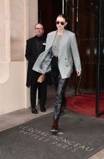 GIGI HADID Leaves Her Hotel in Paris 03/02/2020