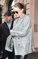 GIGI HADID Leaves Her Hotel in Paris 03/02/2020