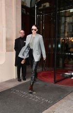 GIGI HADID Leaves Her Hotel in Paris 03/02/2020