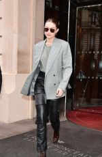 GIGI HADID Leaves Her Hotel in Paris 03/02/2020