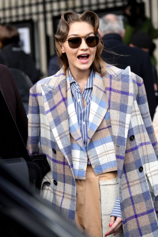 GIGI HADID Leaves Miu mMiu Fashion Show in Paris 03/03/2020