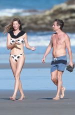 GISELE BUNDCHEN in a Polka Dot Bikini on the Beach in Costa Rica 03/12/2020