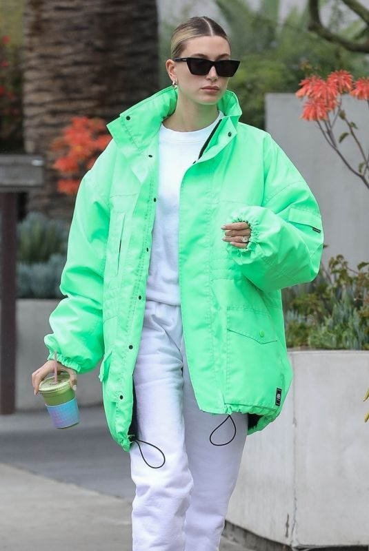 HAILEY BIEBER at Cha Cha Matcha in Los Angeles 03/10/2020