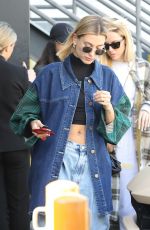 HAILEY BIEBER in Double Denim Out for Lunch in Los Angeles 03/07/2020