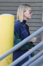 HAILEY BIEBER in Double Denim Out for Lunch in Los Angeles 03/07/2020