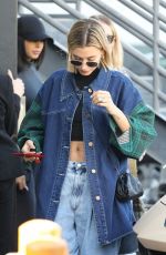 HAILEY BIEBER in Double Denim Out for Lunch in Los Angeles 03/07/2020