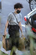 HALSEY Wears Black Face Mask at Erewhon Market in Los Angeles 03/19/2020