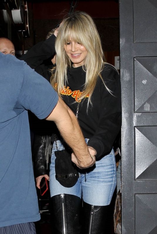 HEIDI KLUM Leaves Troubadour in West Hollywood 03/04/2020
