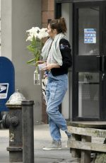 HELENA CHRISTENSEN Out Buys Flowers in New York 03/26/2020