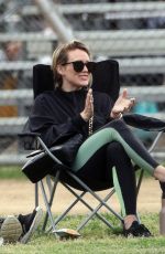 HILARY DUFF at a Soccer Game in Los Angeles 02/29/2020