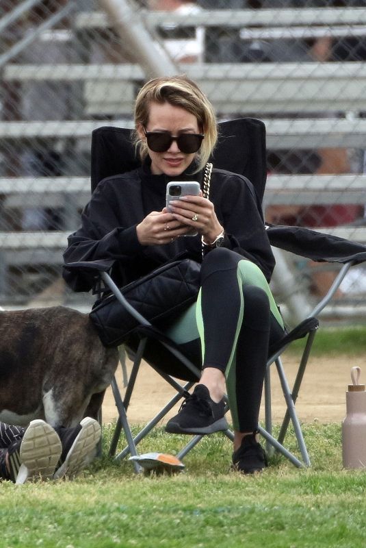 HILARY DUFF at a Soccer Game in Los Angeles 02/29/2020