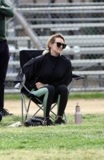 HILARY DUFF at a Soccer Game in Los Angeles 02/29/2020