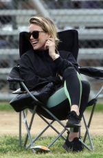 HILARY DUFF at a Soccer Game in Los Angeles 02/29/2020