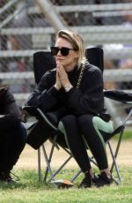 HILARY DUFF at a Soccer Game in Los Angeles 02/29/2020