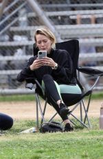 HILARY DUFF at a Soccer Game in Los Angeles 02/29/2020