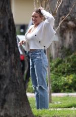 HILARY DUFF Outside Her House in Los Angeles 03/28/2020