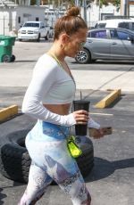 JENNIFER LOPEEZ in Tights Arrives at a Gym in Miami 03/02/2020