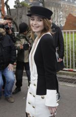 JESSICA BARDEN Arrives at Balmain Show at Paris Fashion Week 02/28/2020