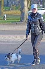 JORGIE PORTER Out with Her Dog in Manchester 03/29/2020