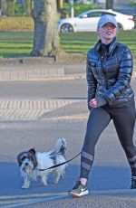 JORGIE PORTER Out with Her Dog in Manchester 03/29/2020