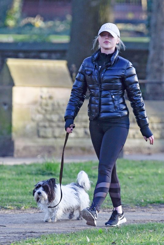 JORGIE PORTER Out with Her Dog in Manchester 03/29/2020