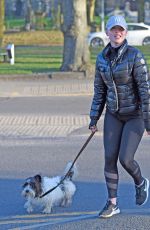 JORGIE PORTER Out with Her Dog in Manchester 03/29/2020