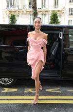 JOURDAN DUNN Arrives at Royal Monceau Hotel in Paris 02/29/2020