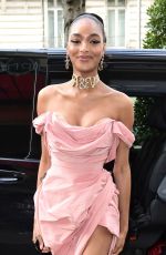 JOURDAN DUNN Arrives at Royal Monceau Hotel in Paris 02/29/2020