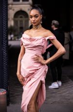 JOURDAN DUNN Arrives at Vivienne Westwood Show at Paris Fashion Week 02/29/2020