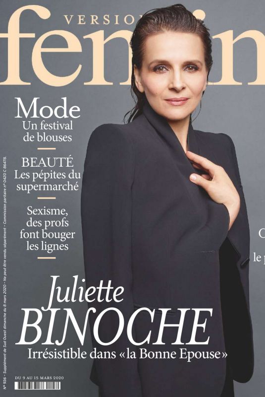 JULIETTE BINOCHE in Version Femina Magazine, March 2020