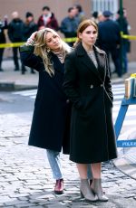 KALEY CUOCO and ZOSIA MAMET on The Set of The Flight Attendant in New York 03/03/2020