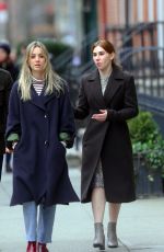 KALEY CUOCO and ZOSIA MAMET on The Set of The Flight Attendant in New York 03/03/2020