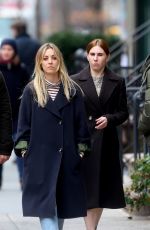 KALEY CUOCO and ZOSIA MAMET on The Set of The Flight Attendant in New York 03/03/2020