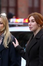 KALEY CUOCO and ZOSIA MAMET on The Set of The Flight Attendant in New York 03/03/2020