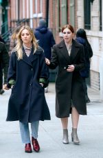 KALEY CUOCO and ZOSIA MAMET on The Set of The Flight Attendant in New York 03/03/2020