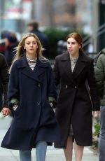 KALEY CUOCO and ZOSIA MAMET on The Set of The Flight Attendant in New York 03/03/2020