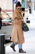 KATIE HOLMES Returns to Her Home in New York 02/29/2020